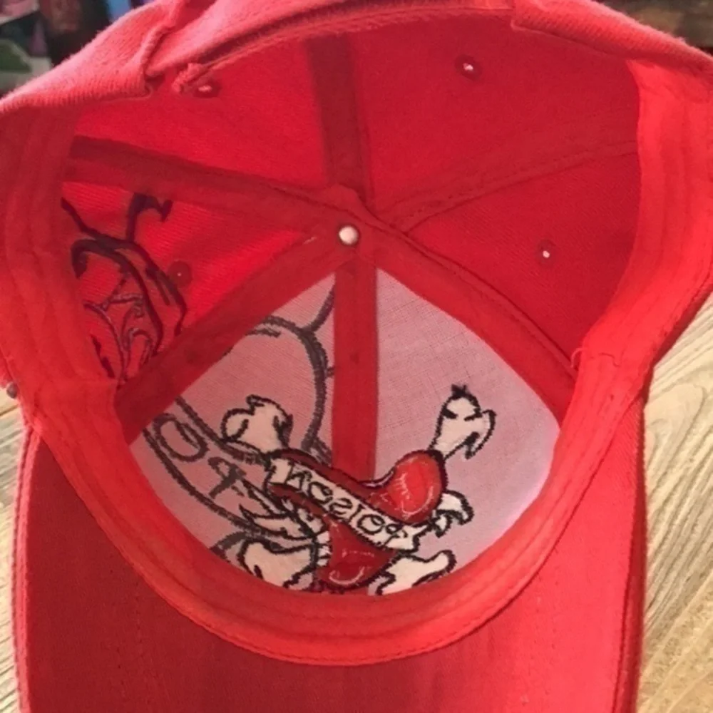 Poison Hat Red Embroidered size circumference around 21”